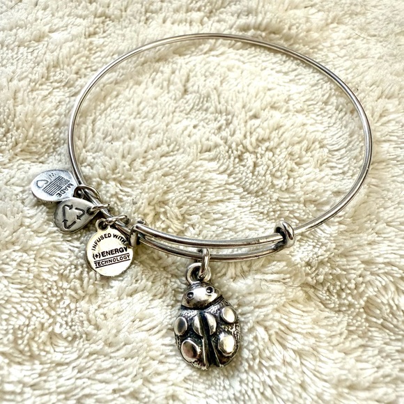 Alex & Ani Ladybug Charm Adjustable Bangle Bracelet - Picture 1 of 3
